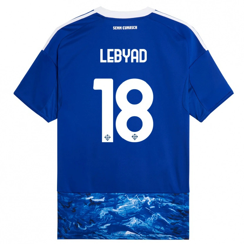 Danxen Bambino Maglia Omar Lebyad #18 Blu Bianco Kit Gara Home 2025/26 Maglietta