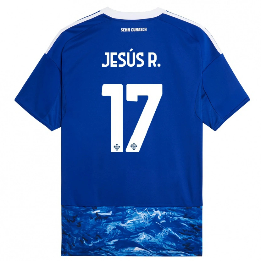 Danxen Bambino Maglia Jesús Rodríguez #17 Blu Bianco Kit Gara Home 2025/26 Maglietta