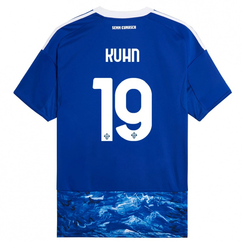 Danxen Bambino Maglia Nicolas Kühn #19 Blu Bianco Kit Gara Home 2025/26 Maglietta