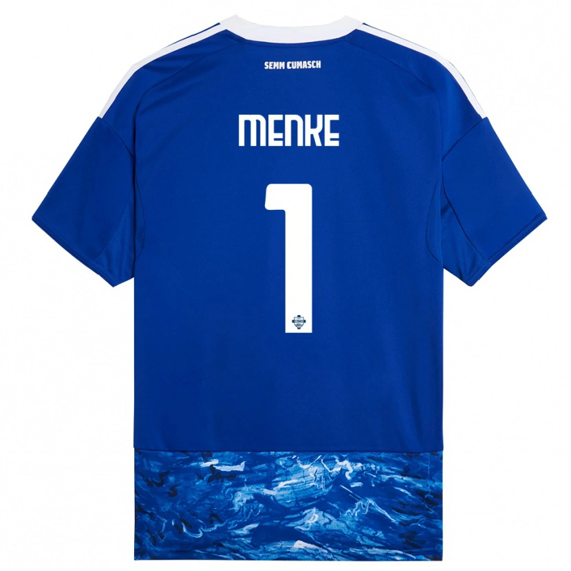 Danxen Bambino Maglia Henrique Menke #1 Blu Bianco Kit Gara Home 2025/26 Maglietta