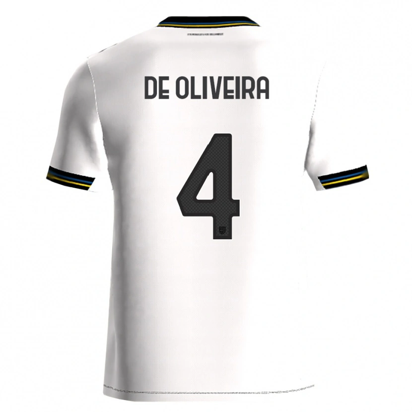 Danxen Bambino Maglia Luca De Oliveira #4 Bianco Nero Kit Gara Home 2025/26 Maglietta