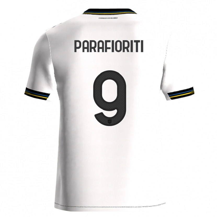Danxen Bambino Maglia Giovanni Parafioriti #9 Bianco Nero Kit Gara Home 2025/26 Maglietta