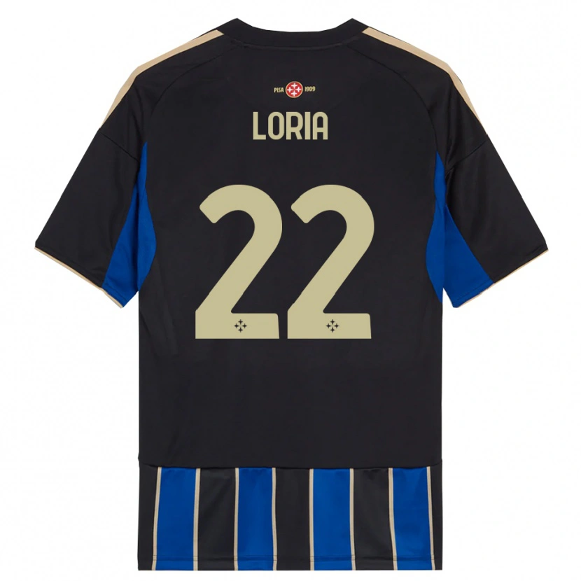 Danxen Bambino Maglia Leonardo Loria #22 Nero Blu Kit Gara Home 2025/26 Maglietta