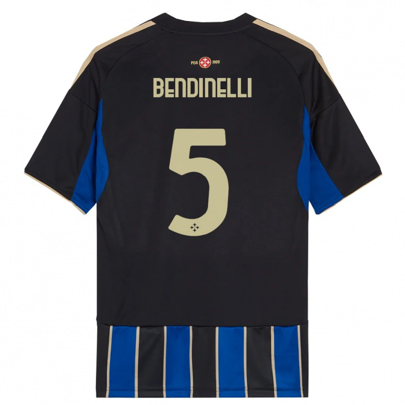 Danxen Bambino Maglia Louis Bendinelli #5 Nero Blu Kit Gara Home 2025/26 Maglietta