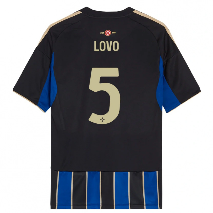 Danxen Bambino Maglia Pietro Lovo #5 Nero Blu Kit Gara Home 2025/26 Maglietta