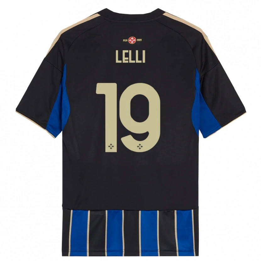 Danxen Bambino Maglia Roberto Lelli #19 Nero Blu Kit Gara Home 2025/26 Maglietta