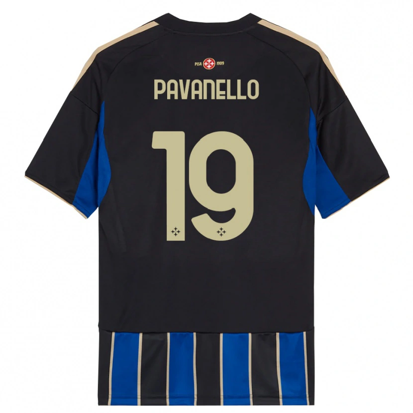 Danxen Bambino Maglia Andrea Pavanello #19 Nero Blu Kit Gara Home 2025/26 Maglietta