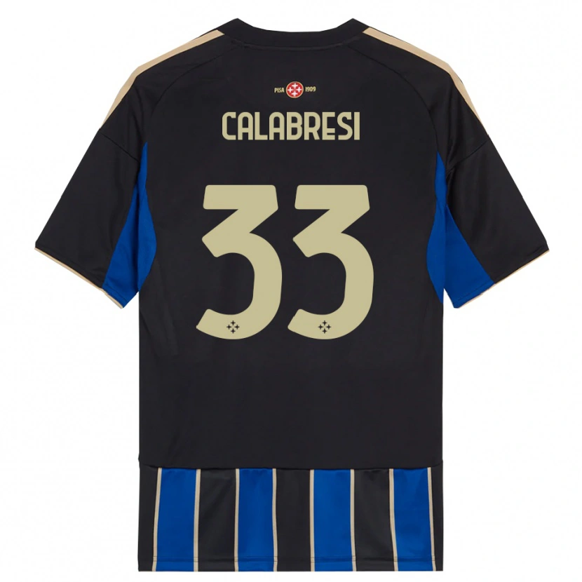 Danxen Bambino Maglia Arturo Calabresi #33 Nero Blu Kit Gara Home 2025/26 Maglietta