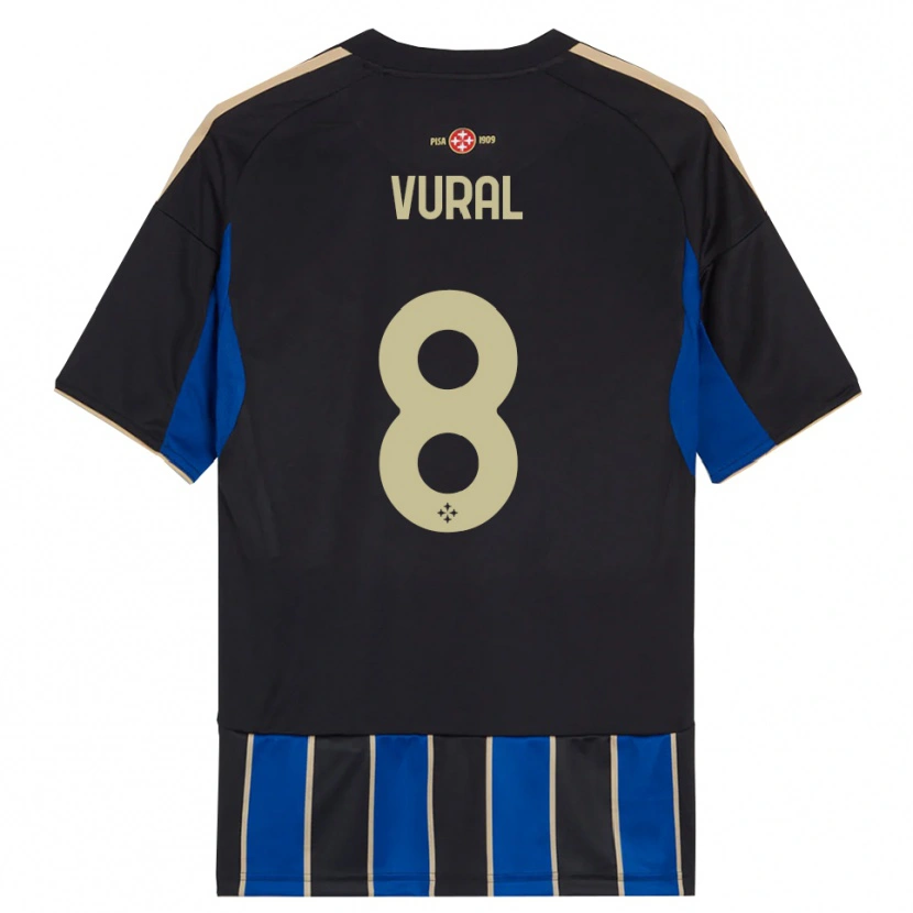 Danxen Bambino Maglia İsak Vural #8 Nero Blu Kit Gara Home 2025/26 Maglietta