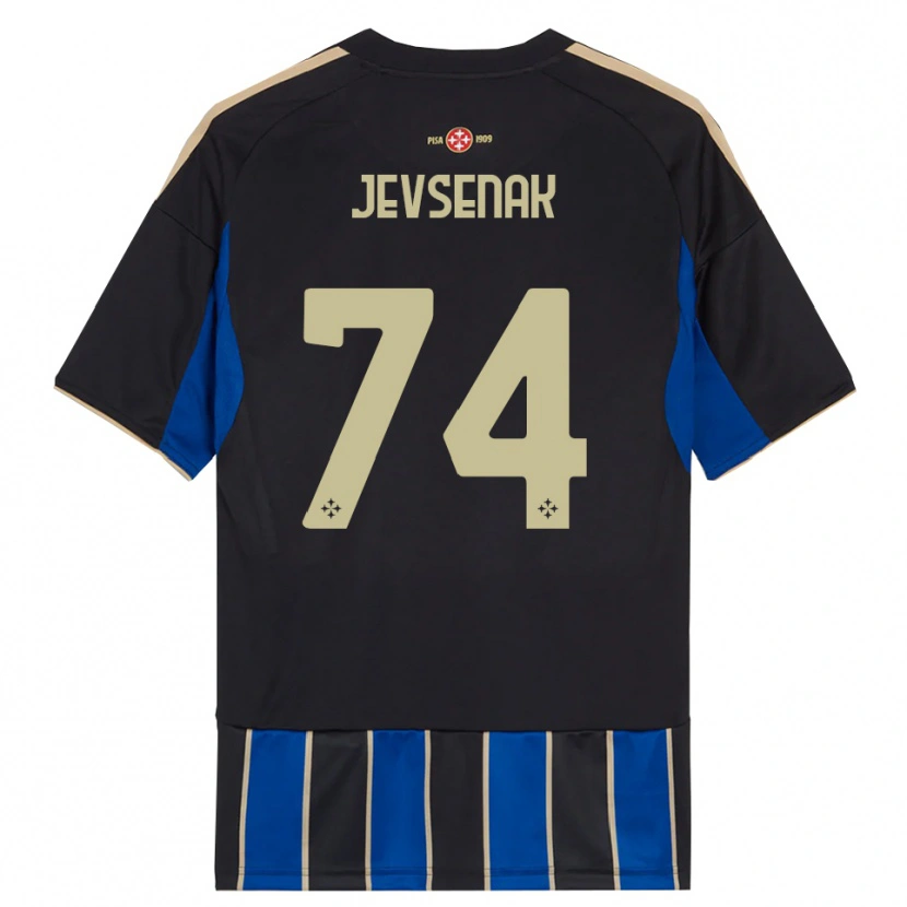 Danxen Bambino Maglia Žan Jevšenak #74 Nero Blu Kit Gara Home 2025/26 Maglietta