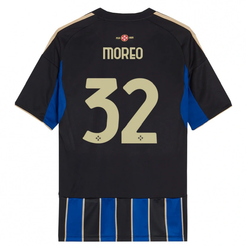 Danxen Bambino Maglia Stefano Moreo #32 Nero Blu Kit Gara Home 2025/26 Maglietta