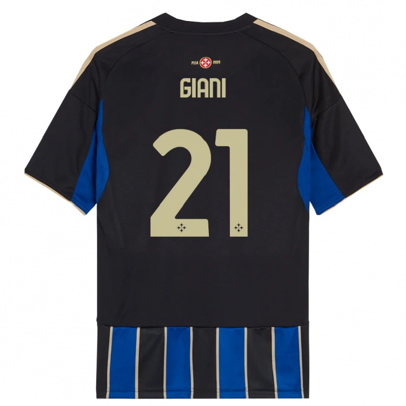 Danxen Bambino Maglia Elia Giani #21 Nero Blu Kit Gara Home 2025/26 Maglietta