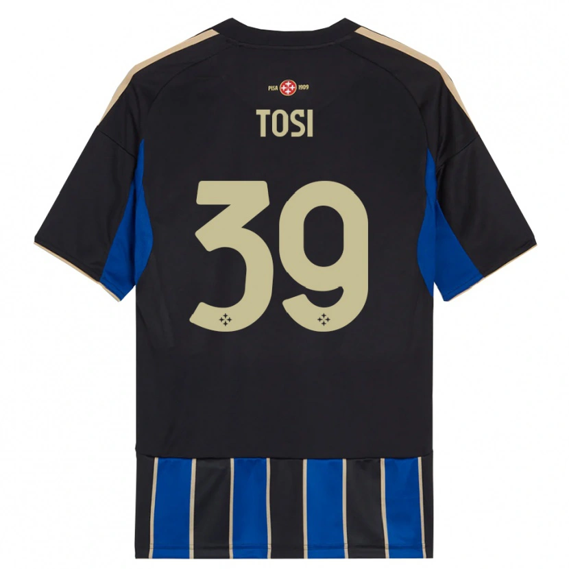 Danxen Bambino Maglia Lorenzo Tosi #39 Nero Blu Kit Gara Home 2025/26 Maglietta