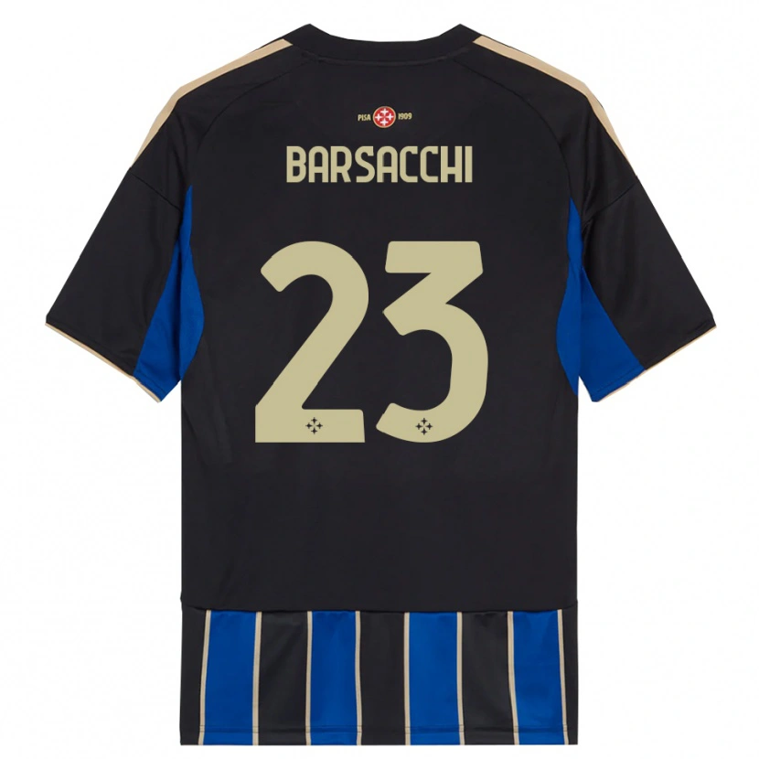 Danxen Bambino Maglia Cristian Barsacchi #23 Nero Blu Kit Gara Home 2025/26 Maglietta