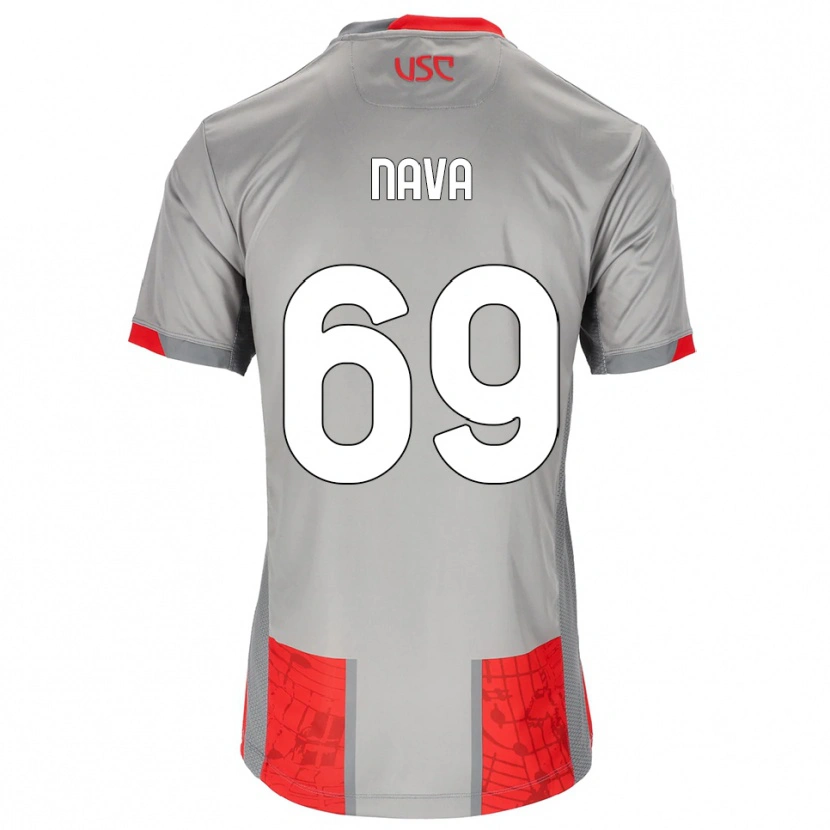 Danxen Bambino Maglia Lapo Nava #69 Rosso Grigio Kit Gara Home 2025/26 Maglietta