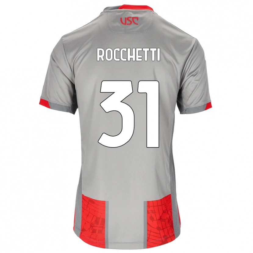 Danxen Bambino Maglia Yuri Rocchetti #31 Rosso Grigio Kit Gara Home 2025/26 Maglietta