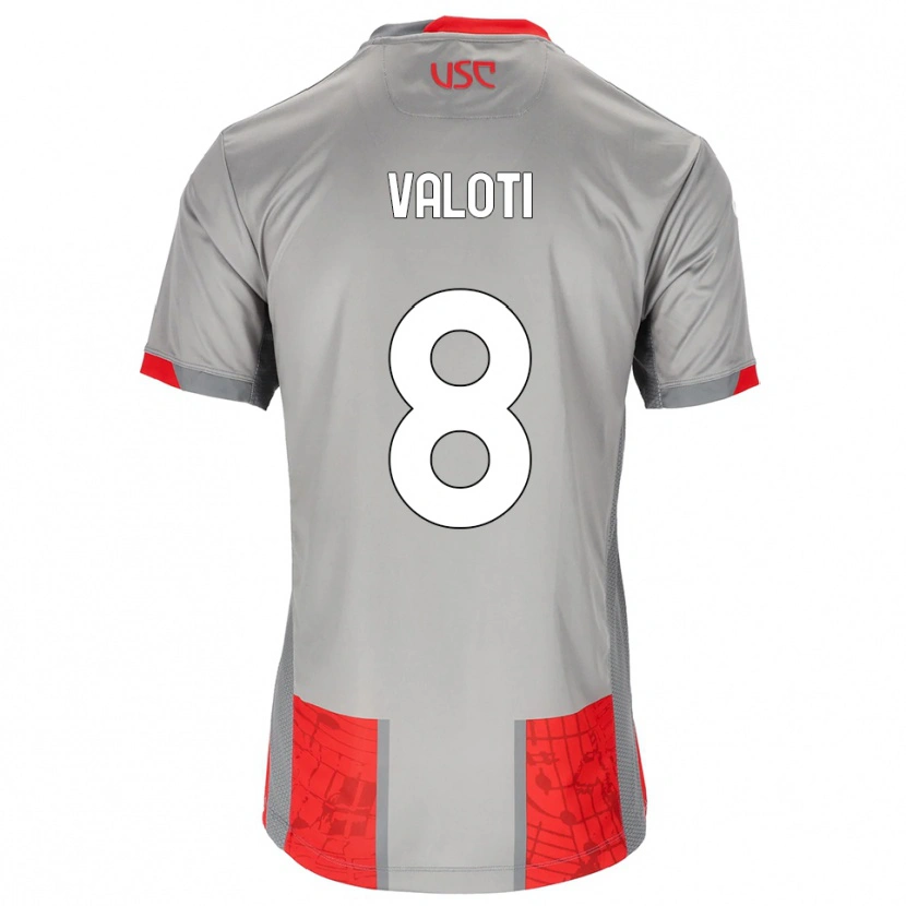 Danxen Bambino Maglia Mattia Valoti #8 Rosso Grigio Kit Gara Home 2025/26 Maglietta