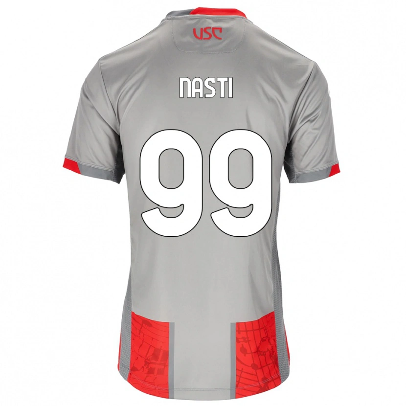 Danxen Bambino Maglia Marco Nasti #99 Rosso Grigio Kit Gara Home 2025/26 Maglietta