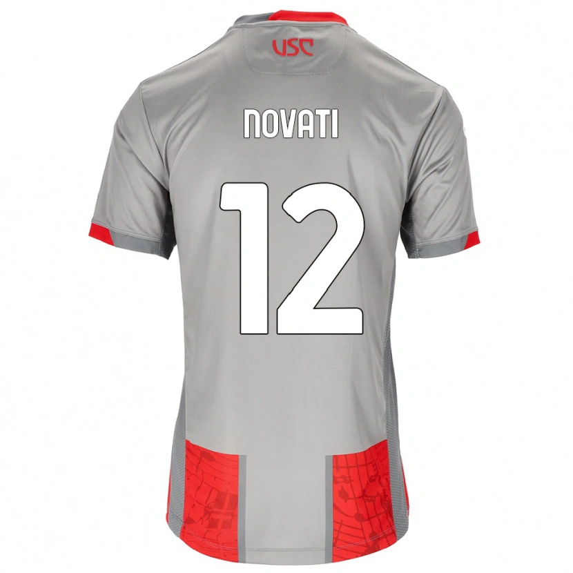 Danxen Bambino Maglia Lorenzo Novati #12 Rosso Grigio Kit Gara Home 2025/26 Maglietta