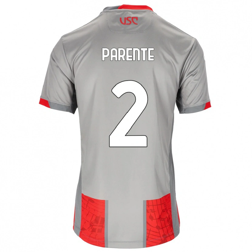 Danxen Bambino Maglia Mattia Parente #2 Rosso Grigio Kit Gara Home 2025/26 Maglietta