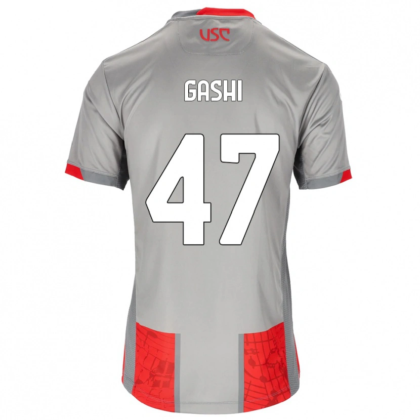 Danxen Bambino Maglia Eduart Gashi #47 Rosso Grigio Kit Gara Home 2025/26 Maglietta