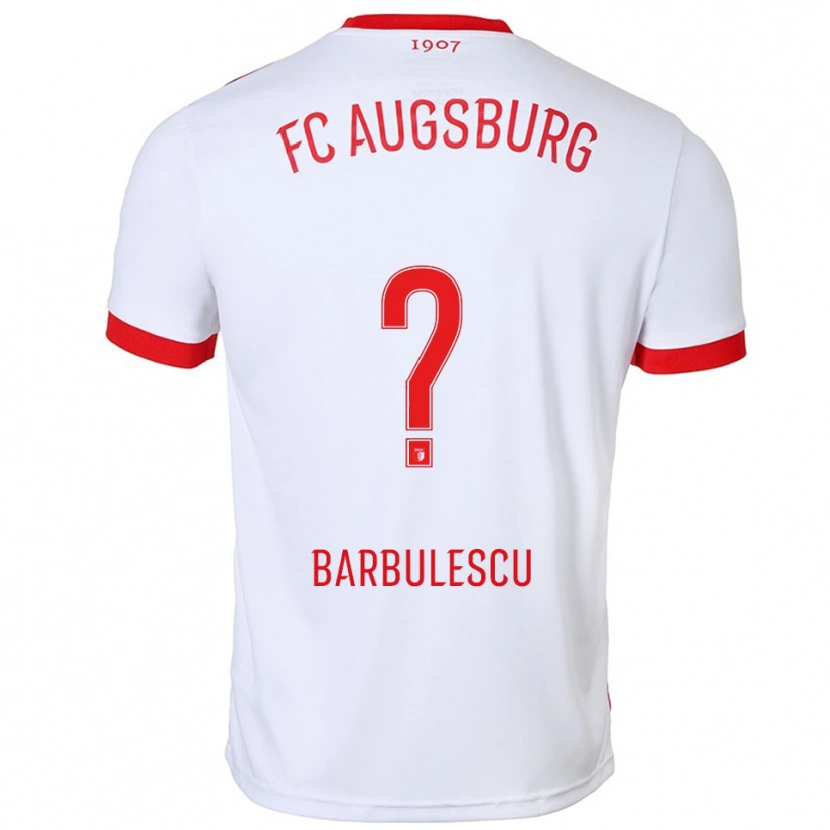 Danxen Bambino Maglia Luca Bărbulescu #0 Bianco Rosso Kit Gara Home 2025/26 Maglietta
