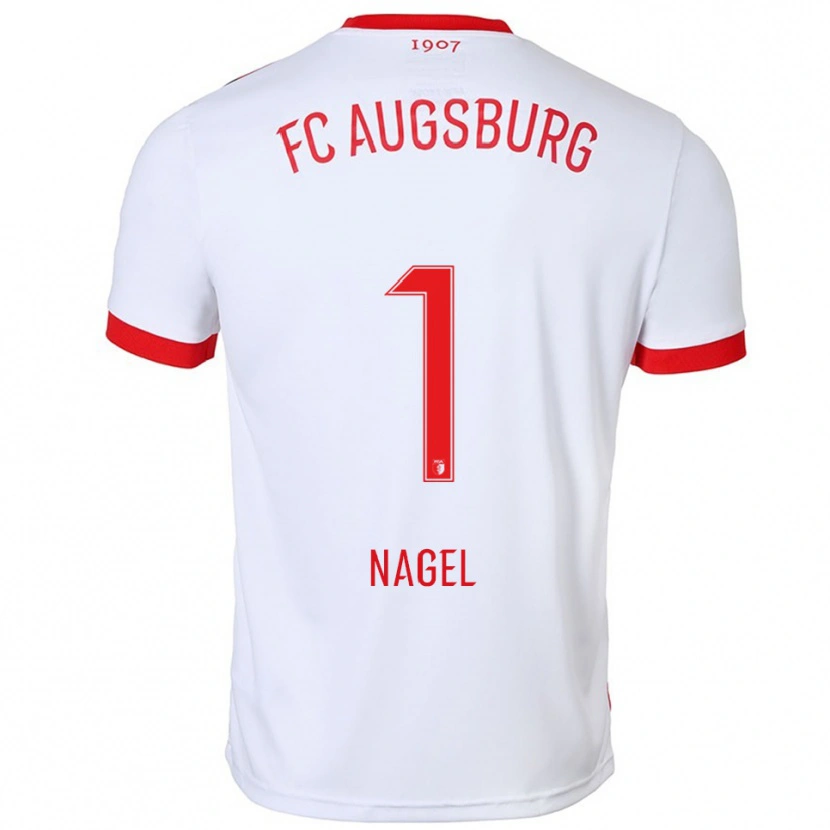 Danxen Bambino Maglia Timo Nagel #1 Bianco Rosso Kit Gara Home 2025/26 Maglietta