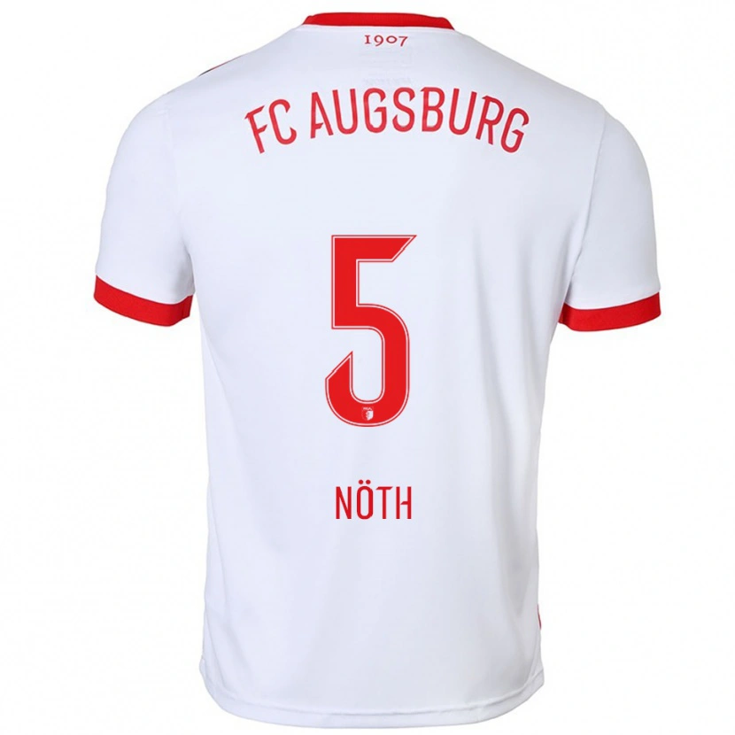 Danxen Bambino Maglia Antonia Nöth #5 Bianco Rosso Kit Gara Home 2025/26 Maglietta