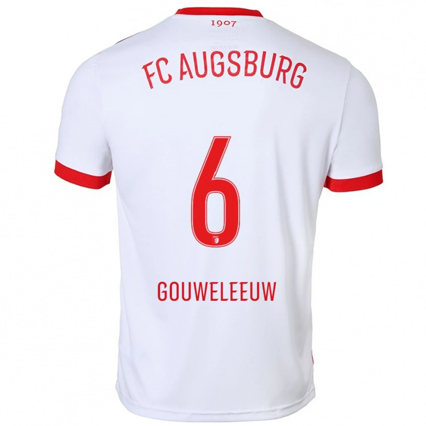 Danxen Bambino Maglia Jeffrey Gouweleeuw #6 Bianco Rosso Kit Gara Home 2025/26 Maglietta