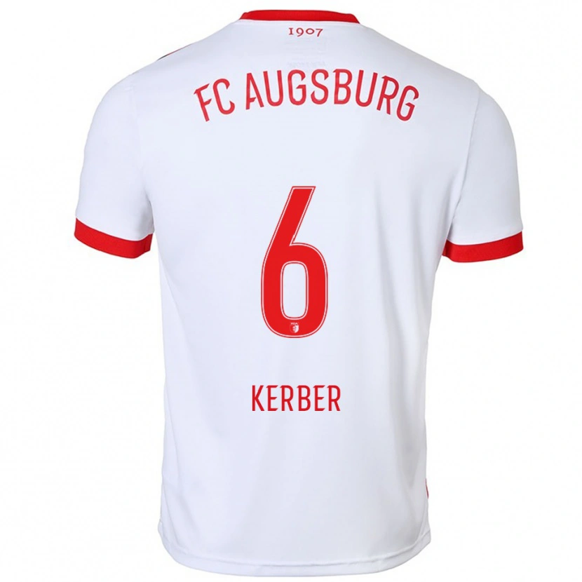 Danxen Bambino Maglia Luca Kerber #6 Bianco Rosso Kit Gara Home 2025/26 Maglietta