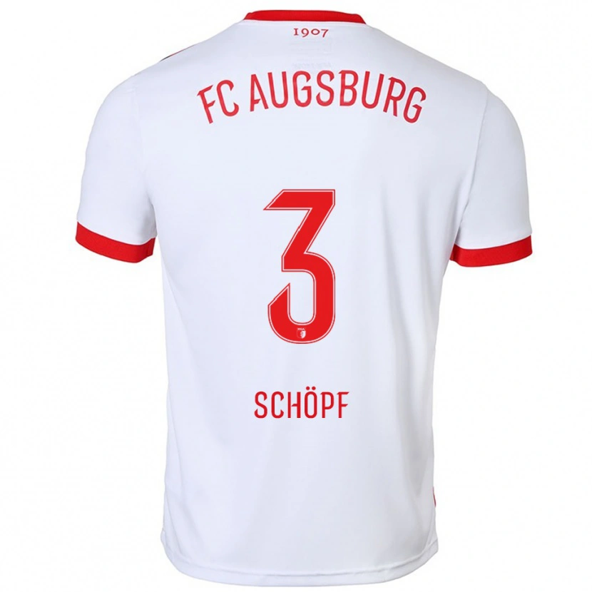 Danxen Bambino Maglia Julia Schöpf #3 Bianco Rosso Kit Gara Home 2025/26 Maglietta