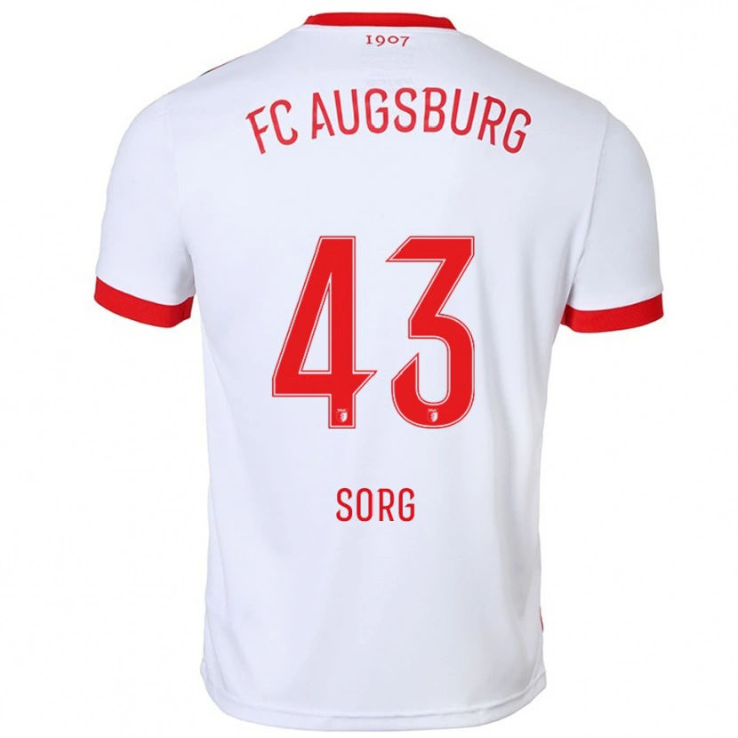 Danxen Bambino Maglia Oliver Sorg #43 Bianco Rosso Kit Gara Home 2025/26 Maglietta