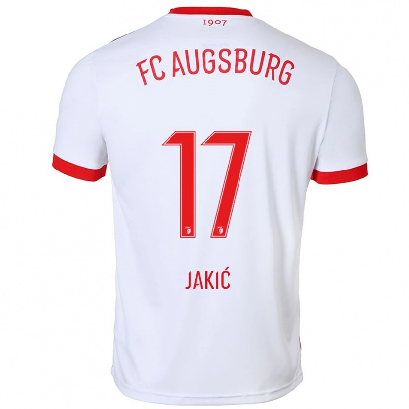 Danxen Bambino Maglia Kristijan Jakic #17 Bianco Rosso Kit Gara Home 2025/26 Maglietta