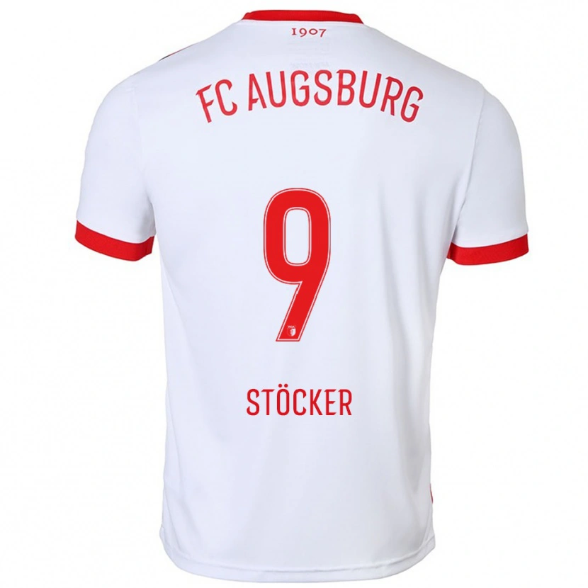 Danxen Bambino Maglia Louis Stöcker #9 Bianco Rosso Kit Gara Home 2025/26 Maglietta