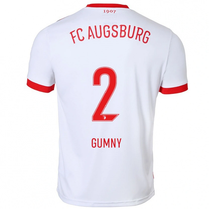 Danxen Bambino Maglia Robert Gumny #2 Bianco Rosso Kit Gara Home 2025/26 Maglietta