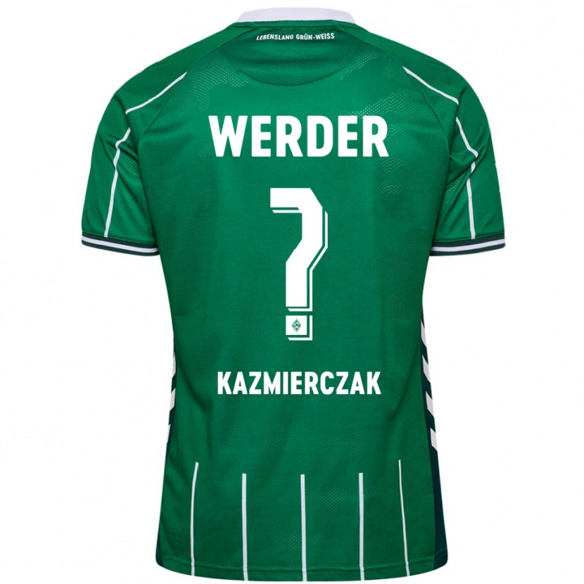 Danxen Bambino Maglia Daniel Kazmierczak #0 Verde Bianco Kit Gara Home 2025/26 Maglietta