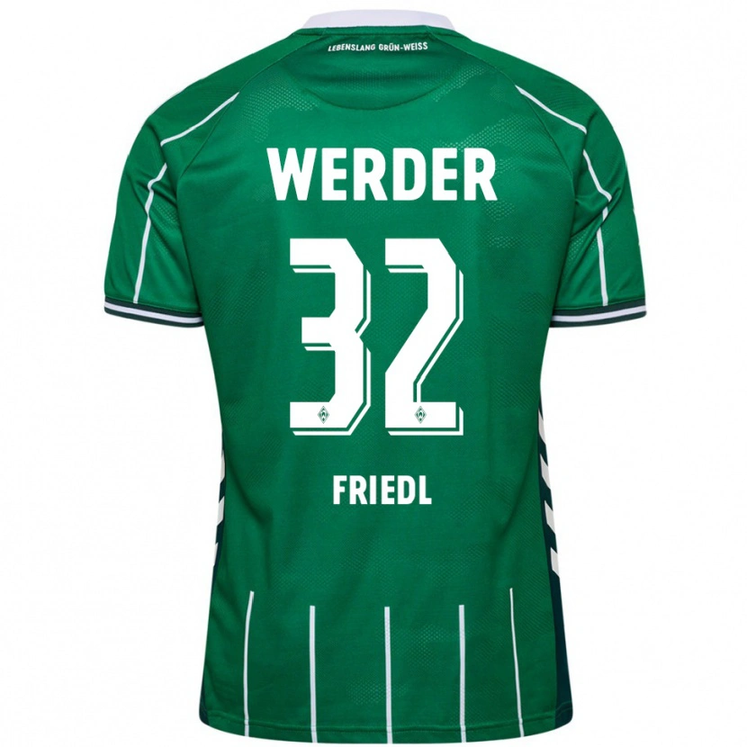 Danxen Bambino Maglia Marco Friedl #32 Verde Bianco Kit Gara Home 2025/26 Maglietta