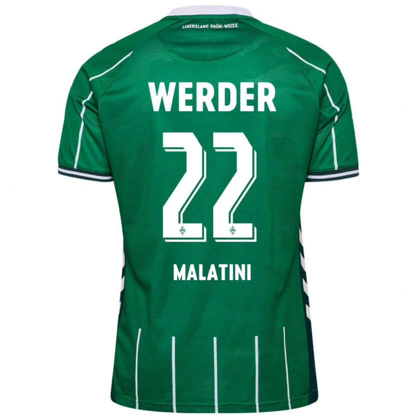 Danxen Bambino Maglia Julián Malatini #22 Verde Bianco Kit Gara Home 2025/26 Maglietta