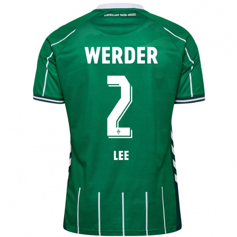 Danxen Bambino Maglia Gun-Woo Lee #2 Verde Bianco Kit Gara Home 2025/26 Maglietta