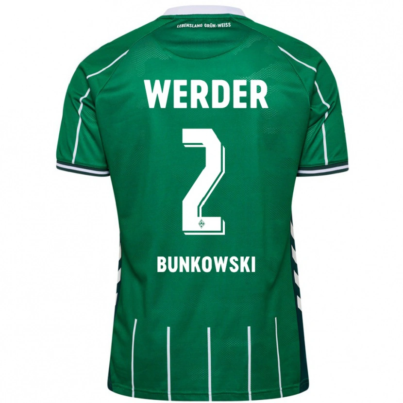 Danxen Bambino Maglia Paul Bunkowski #2 Verde Bianco Kit Gara Home 2025/26 Maglietta
