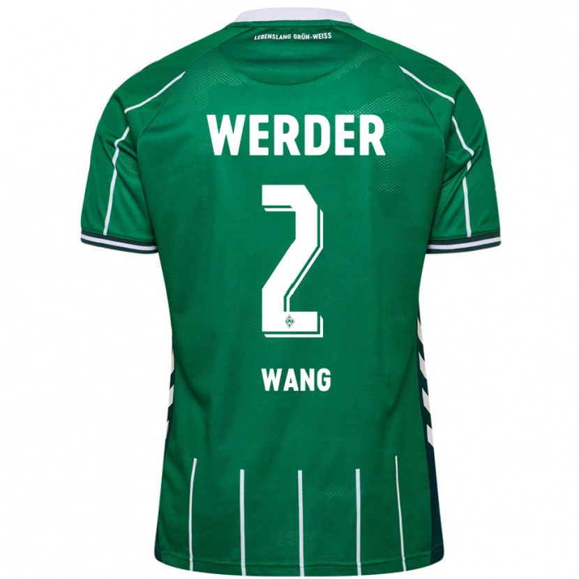 Danxen Bambino Maglia Bowen Wang #2 Verde Bianco Kit Gara Home 2025/26 Maglietta