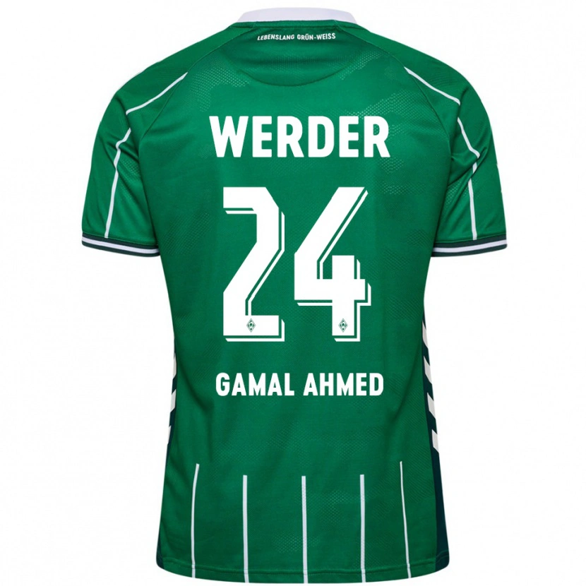Danxen Bambino Maglia Adam Gamal Ahmed #24 Verde Bianco Kit Gara Home 2025/26 Maglietta