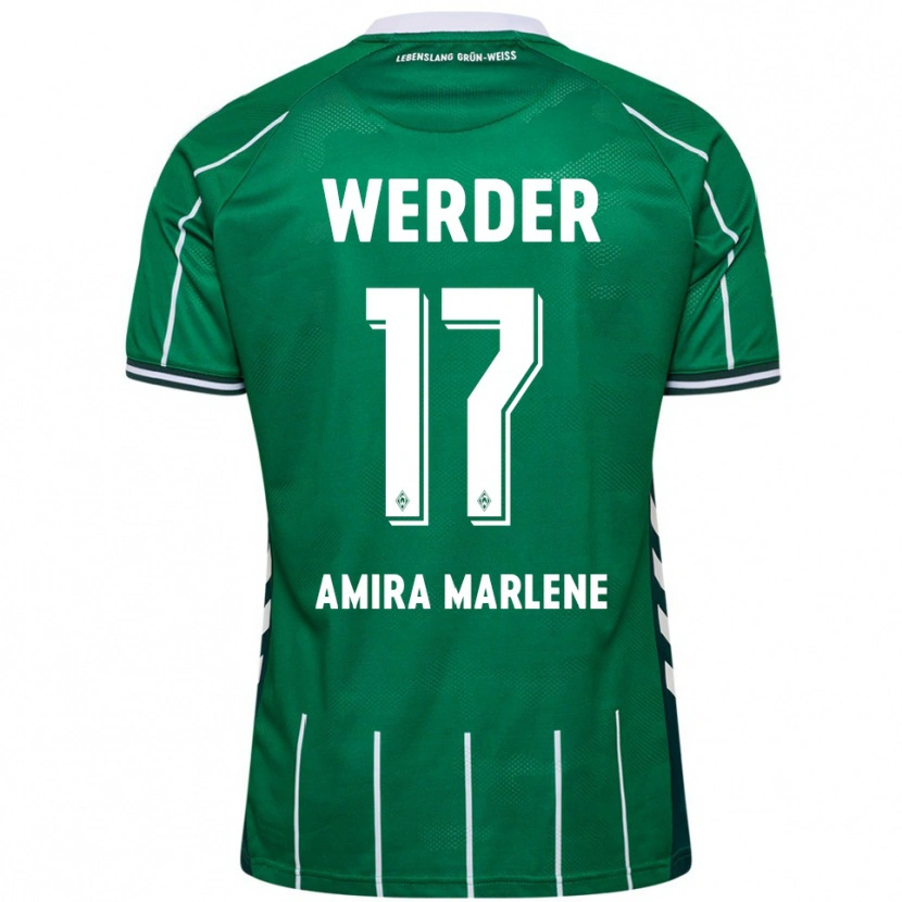 Danxen Bambino Maglia Amira Marlene Dahl #17 Verde Bianco Kit Gara Home 2025/26 Maglietta