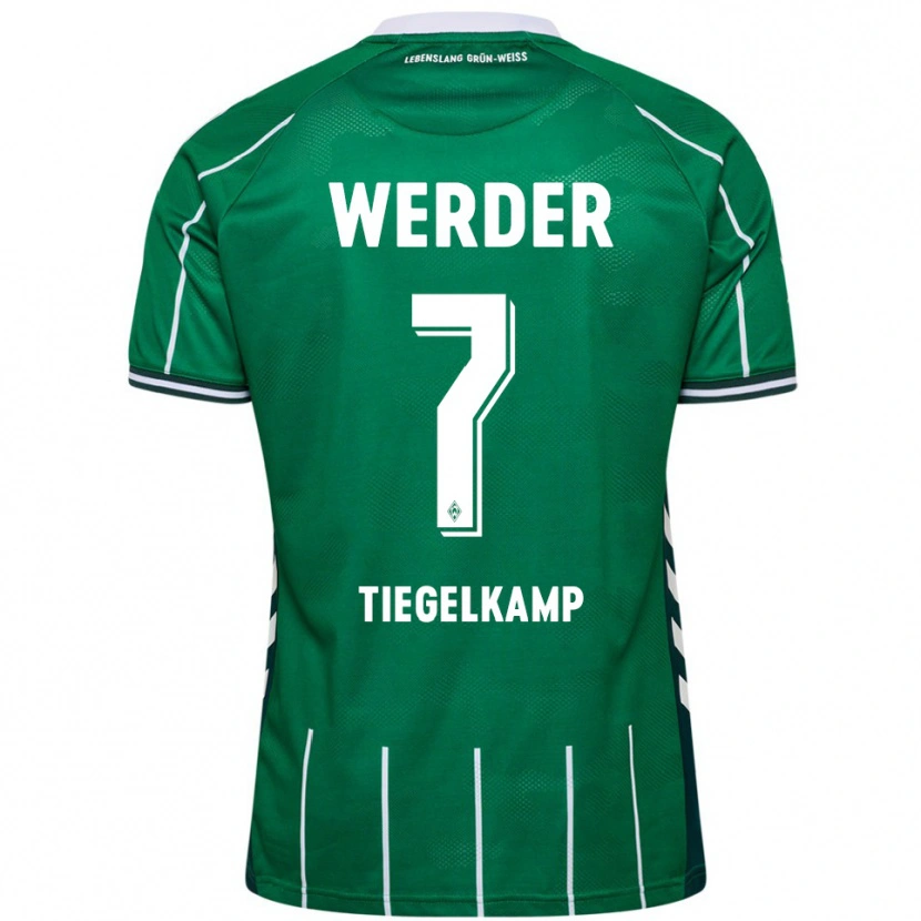 Danxen Bambino Maglia Maximilian Tiegelkamp #7 Verde Bianco Kit Gara Home 2025/26 Maglietta