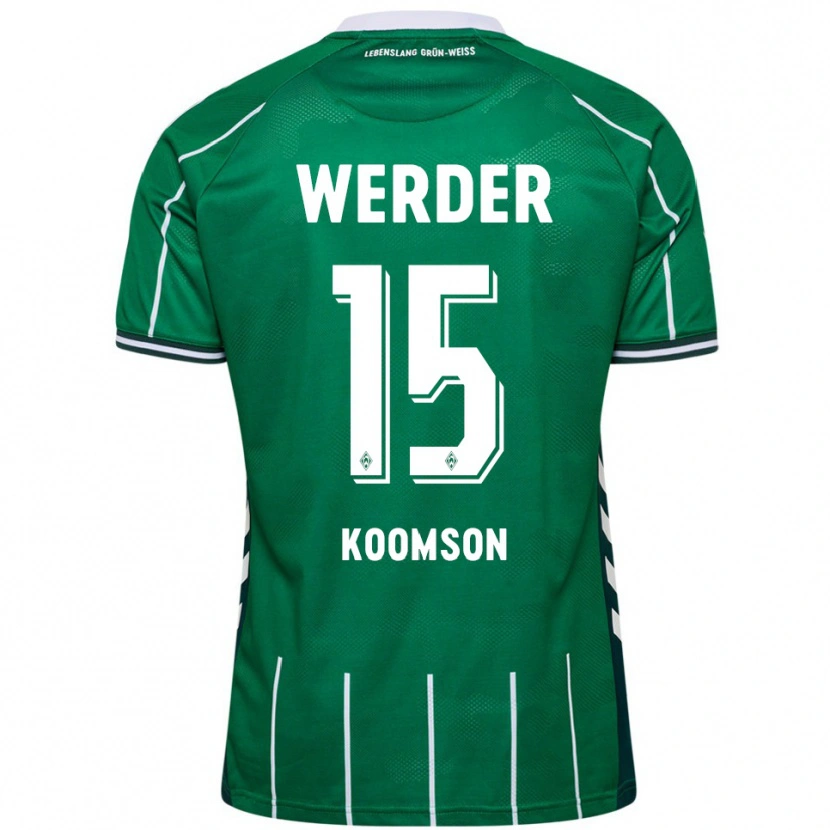 Danxen Bambino Maglia Gabriel Koomson #15 Verde Bianco Kit Gara Home 2025/26 Maglietta