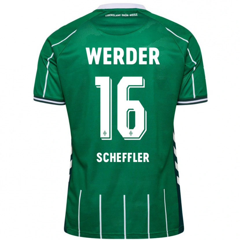 Danxen Bambino Maglia Ian Scheffler #16 Verde Bianco Kit Gara Home 2025/26 Maglietta