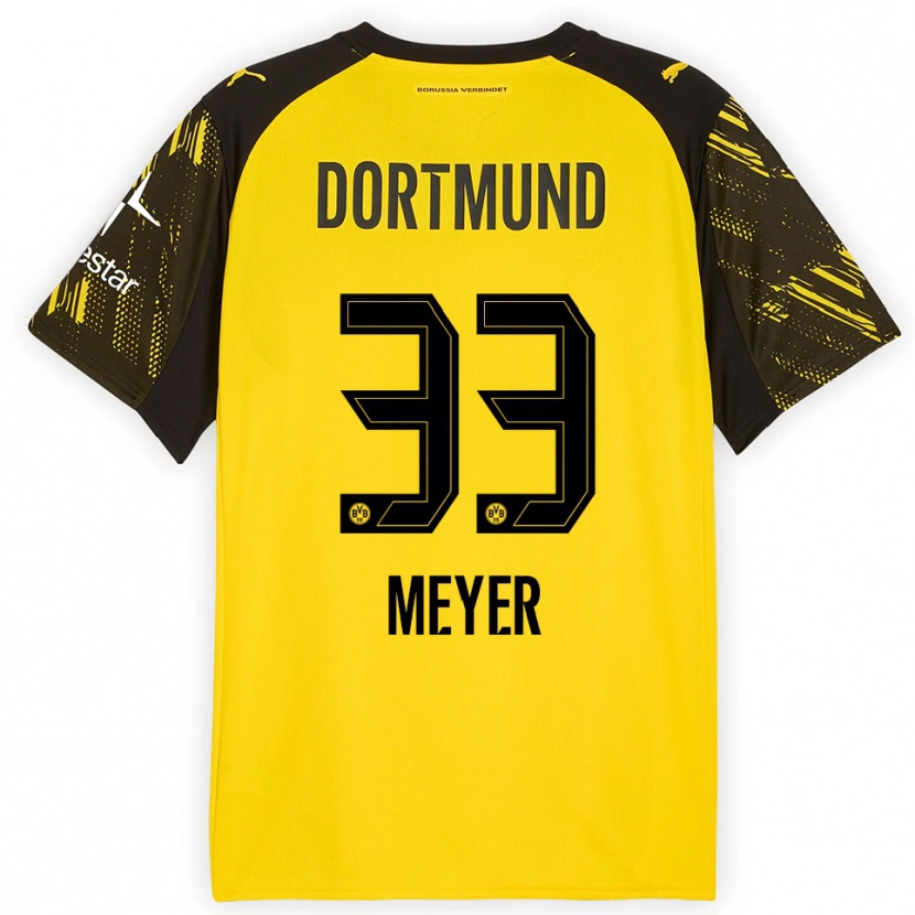 Danxen Bambino Maglia Alexander Meyer #33 Giallo Nero Kit Gara Home 2025/26 Maglietta