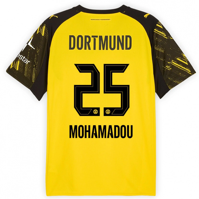 Danxen Bambino Maglia Hamzath Mohamadou #25 Giallo Nero Kit Gara Home 2025/26 Maglietta