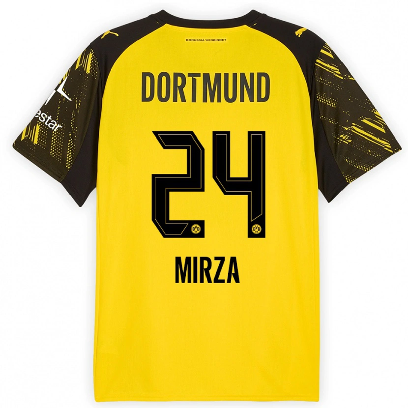 Danxen Bambino Maglia Marwan-Omir Mirza #24 Giallo Nero Kit Gara Home 2025/26 Maglietta