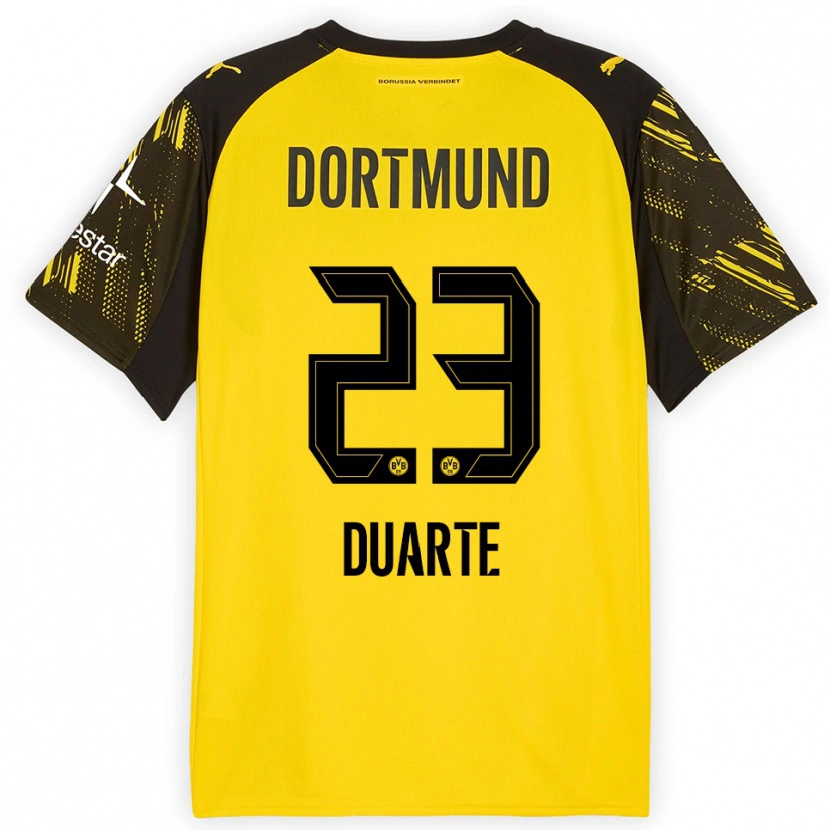 Danxen Bambino Maglia Enzo Duarte #23 Giallo Nero Kit Gara Home 2025/26 Maglietta